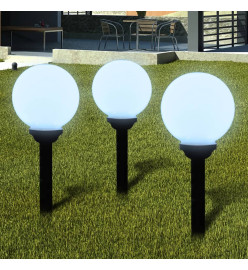 6 pcs Lampes d'allée d'extérieur à LED 20 cm et piquet au sol