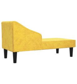 Chaise longue avec traversin jaune velours