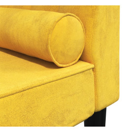 Chaise longue avec traversin jaune velours