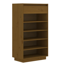 Armoire à chaussures Marron miel 60x34x105cm Bois de pin massif