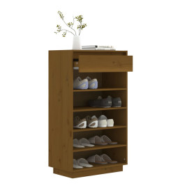 Armoire à chaussures Marron miel 60x34x105cm Bois de pin massif