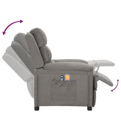 Fauteuil électrique de massage Gris clair Tissu