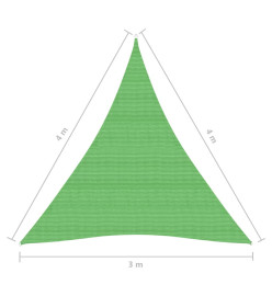 Voile d'ombrage 160 g/m² Vert clair 3x4x4 m PEHD