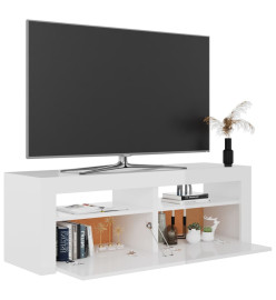 Meuble TV avec lumières LED blanc brillant 120x35x40 cm