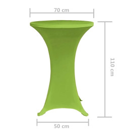 Housse de table extensible 2 pcs 70 cm Verte