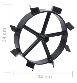 Roues métalliques pour cultivateur à essence 6,5 ch 2 pcs