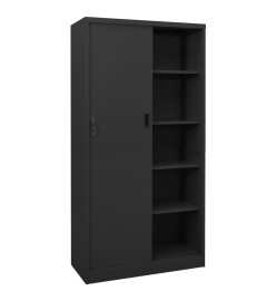 Armoire de bureau et porte coulissante Anthracite 90x40x180 cm