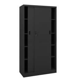 Armoire de bureau et porte coulissante Anthracite 90x40x180 cm