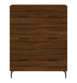 Buffet haut Chêne marron 69,5x34x180 cm Bois d'ingénierie