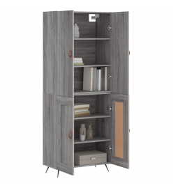 Buffet haut Sonoma gris 69,5x34x180 cm Bois d'ingénierie