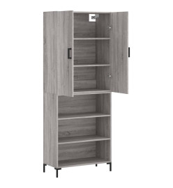 Buffet haut Sonoma gris 69,5x34x180 cm Bois d'ingénierie