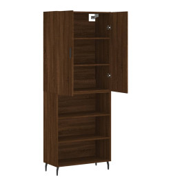 Buffet haut Chêne marron 69,5x34x180 cm Bois d'ingénierie