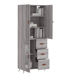 Buffet haut Sonoma gris 69,5x34x180 cm Bois d'ingénierie