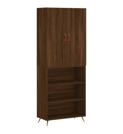 Buffet haut Chêne marron 69,5x34x180 cm Bois d'ingénierie