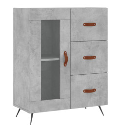 Buffet haut Gris béton 69,5x34x180 cm Bois d'ingénierie