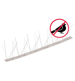 Ensemble de 20 pointes à 5 rangées contre oiseaux Inox 10 m