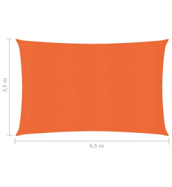 Voile d'ombrage 160 g/m² Orange 3,5x4,5 m PEHD