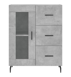 Buffet haut Gris béton 69,5x34x180 cm Bois d'ingénierie