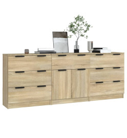 Buffets 3 pcs Chêne sonoma Bois d'ingénierie