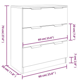 Buffets 3 pcs Chêne sonoma Bois d'ingénierie