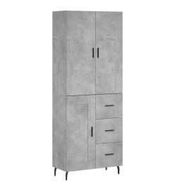 Buffet haut Gris béton 69,5x34x180 cm Bois d'ingénierie