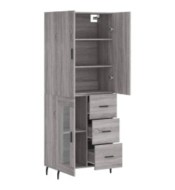 Buffet haut Sonoma gris 69,5x34x180 cm Bois d'ingénierie