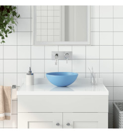 Lavabo de salle de bain Céramique Bleu clair Rond