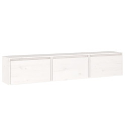 Meubles TV 3 pcs Blanc Bois massif de pin