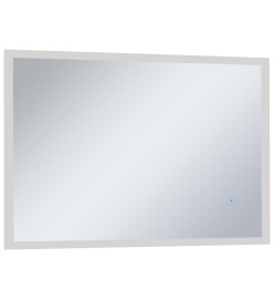 Miroir mural à LED de salle de bain et capteur tactile 100x60cm