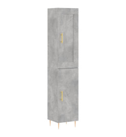 Buffet haut Gris béton 34,5x34x180 cm Bois d'ingénierie