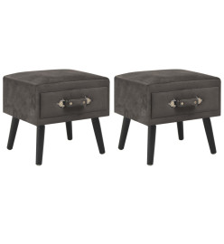 Tables de chevet 2 pcs Gris 40x35x40 cm Velours