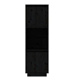 Buffet Noir 38x35x117 cm Bois massif de pin