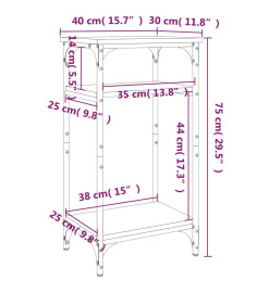 Table d'appoint Sonoma gris 40x30x75 cm Bois d'ingénierie