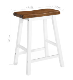 Tabourets de bar lot de 2 bois massif