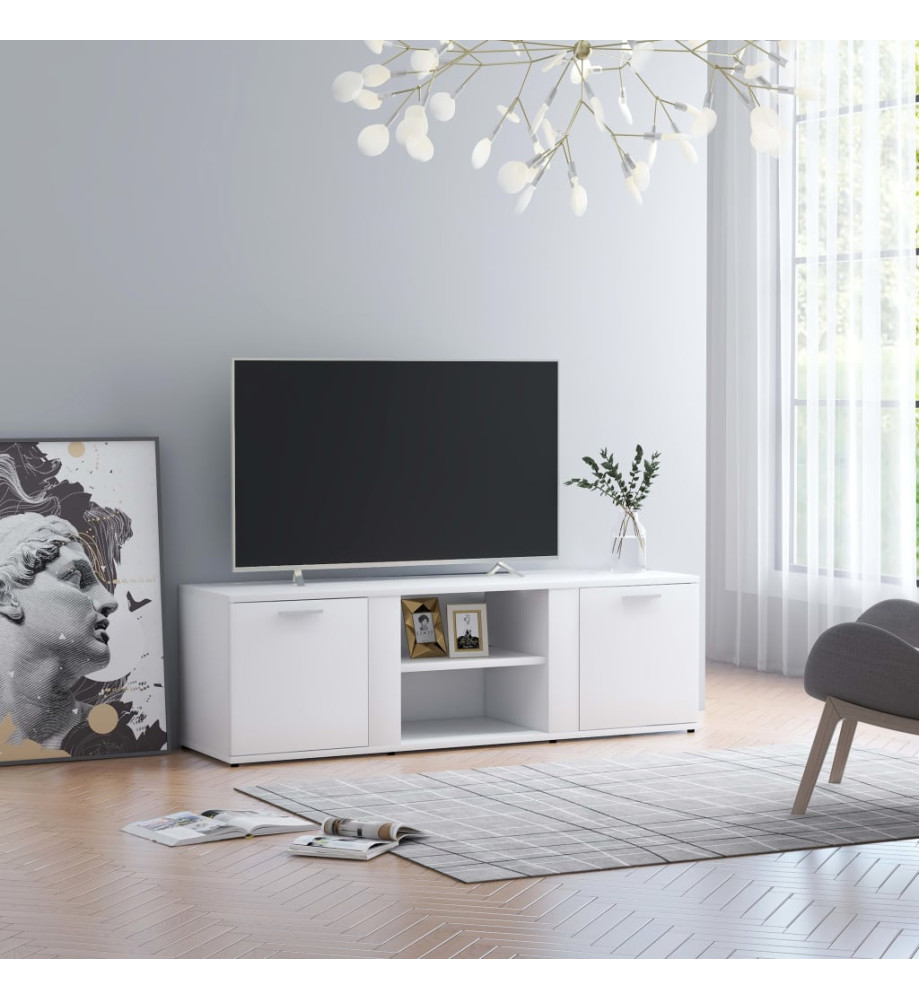 Meuble TV Blanc 120x34x37 cm Aggloméré