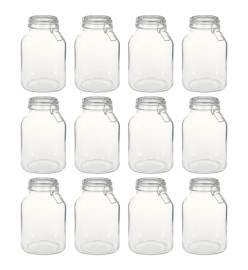 Pots en verre avec serrure 12 pcs 3 L