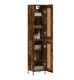 Buffet haut Chêne fumé 34,5x34x180 cm Bois d'ingénierie