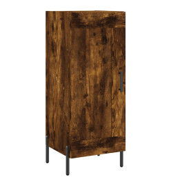 Buffet haut Chêne fumé 34,5x34x180 cm Bois d'ingénierie