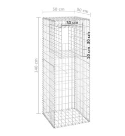 Poteaux à panier de gabion 2 pcs 50x50x140 cm Fer