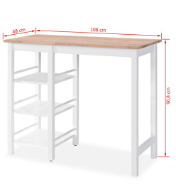 Ensemble de bar 3 pcs MDF Blanc