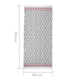 Tapis Gris 100x200 cm Coton