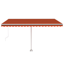 Auvent manuel rétractable sur pied 400x300 cm Orange et marron