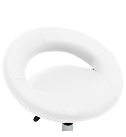 Chaise pivotante de salle à manger Blanc Similicuir