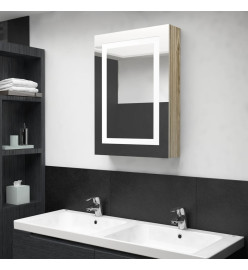 Armoire de salle de bain à miroir LED Chêne 50x13x70 cm