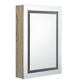 Armoire de salle de bain à miroir LED Chêne 50x13x70 cm