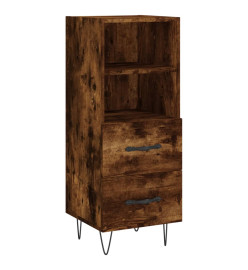 Buffet haut Chêne fumé 34,5x34x180 cm Bois d'ingénierie