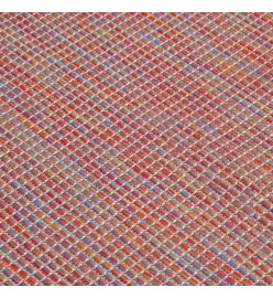 Tapis à tissage plat d'extérieur 160x230 cm Rouge