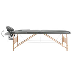 Table de massage avec 2 zones Cadre en bois Anthracite 186x68cm