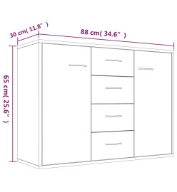 Buffet Chêne marron 88x30x65 cm Bois d'ingénierie