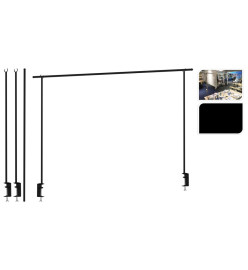 ProGarden Tige de table décorative avec pince de table Métal Noir